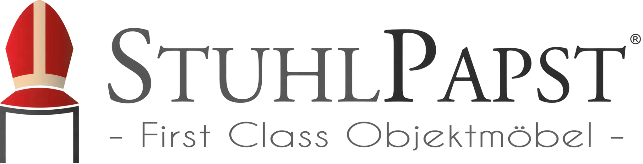 Das offizielle Logo von Stuhlpapst, dem Spezialisten für den hochwertigen Collegestuhl und professionelle Bestuhlungskonzepte mit Schreibtablar.